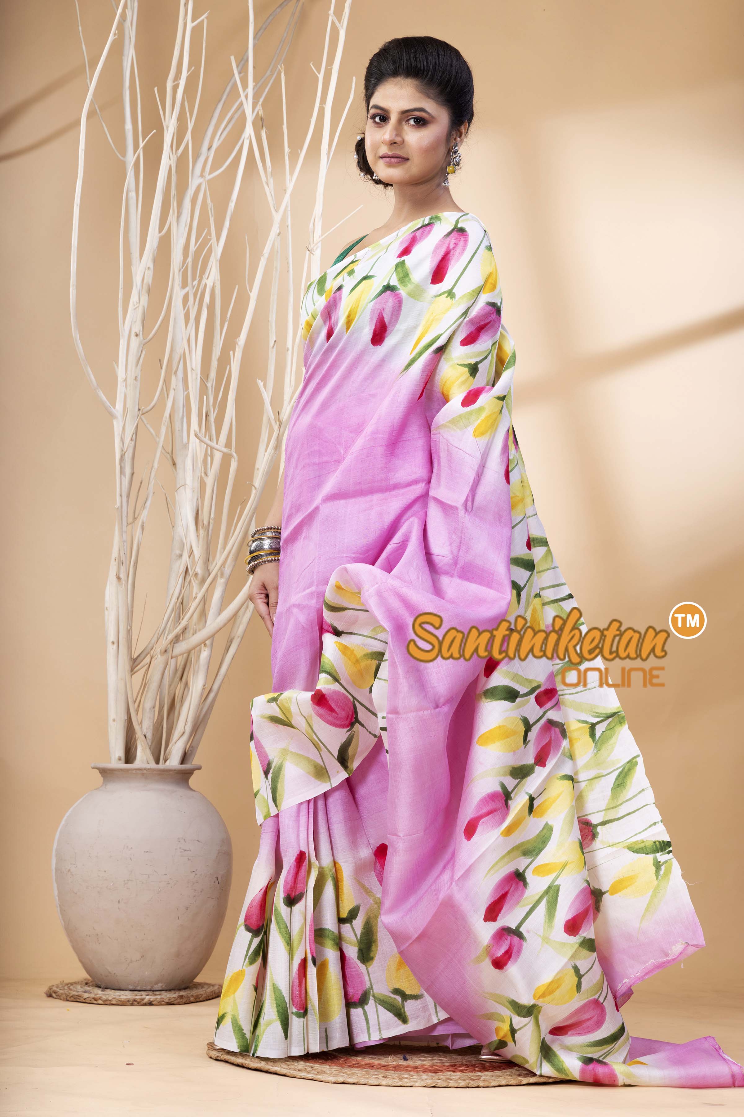 Hand Made Design On Murshidabad Silk SN202524345