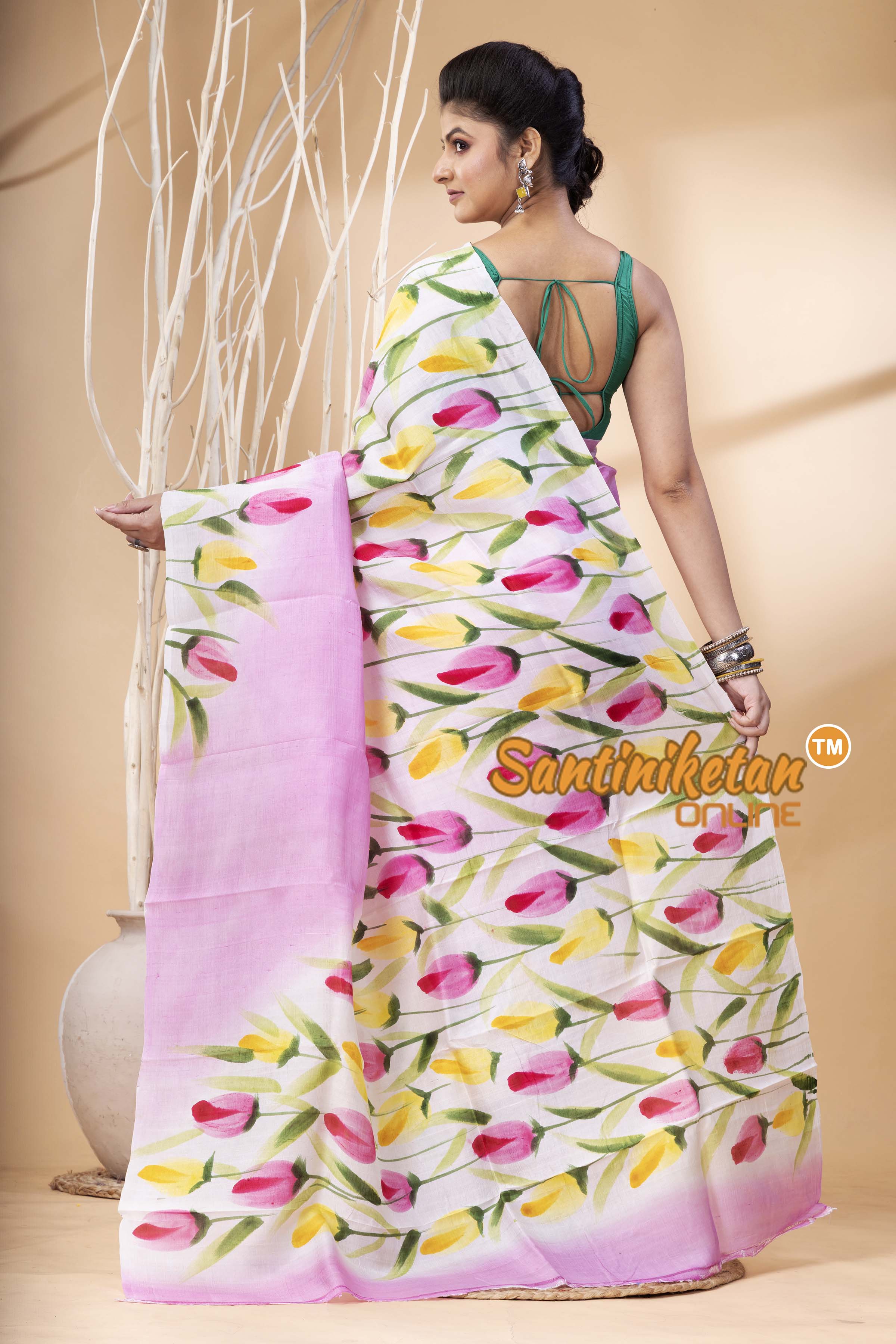 Hand Made Design On Murshidabad Silk SN202524345