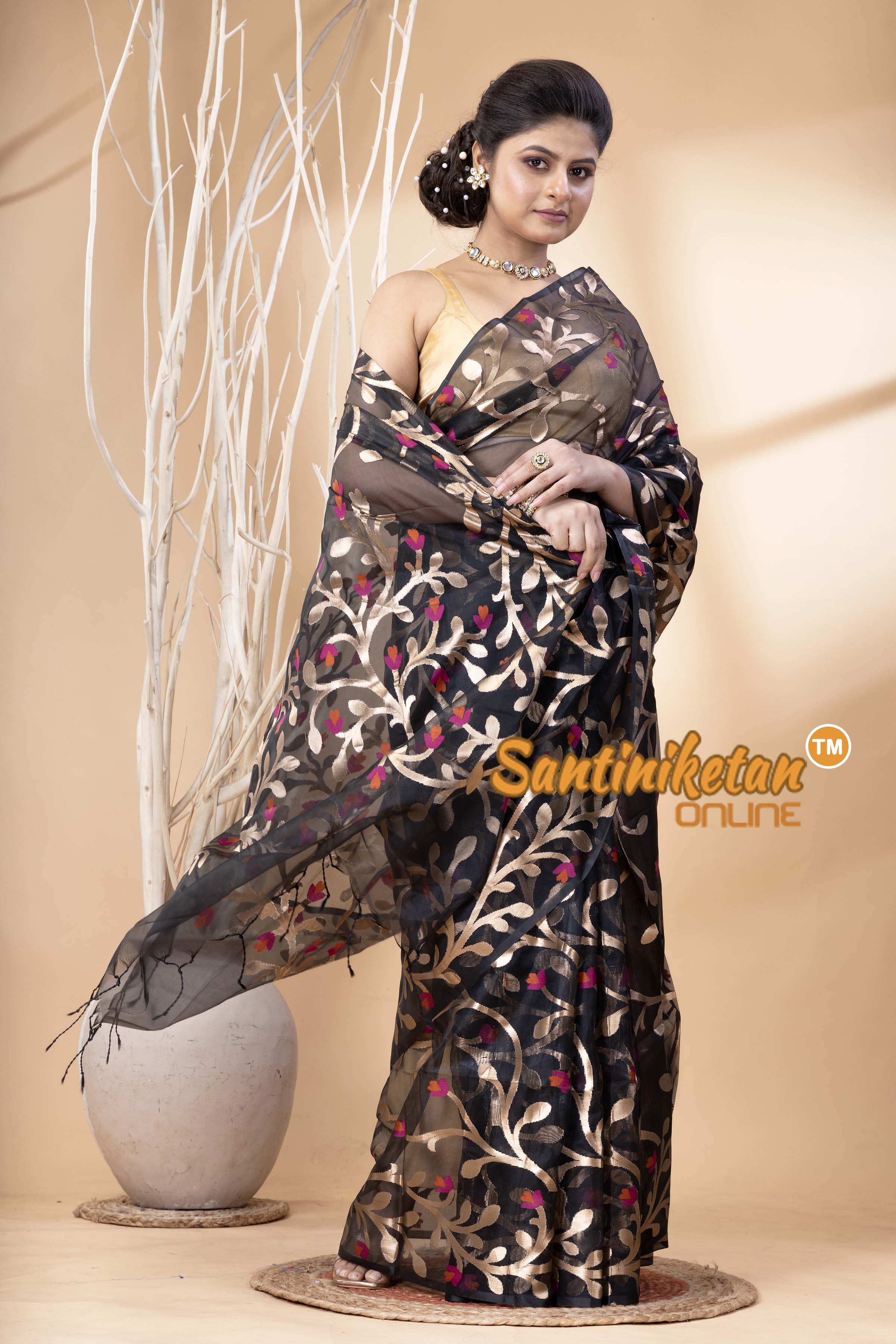 Resham Maslin Jamdani Saree SN202524369