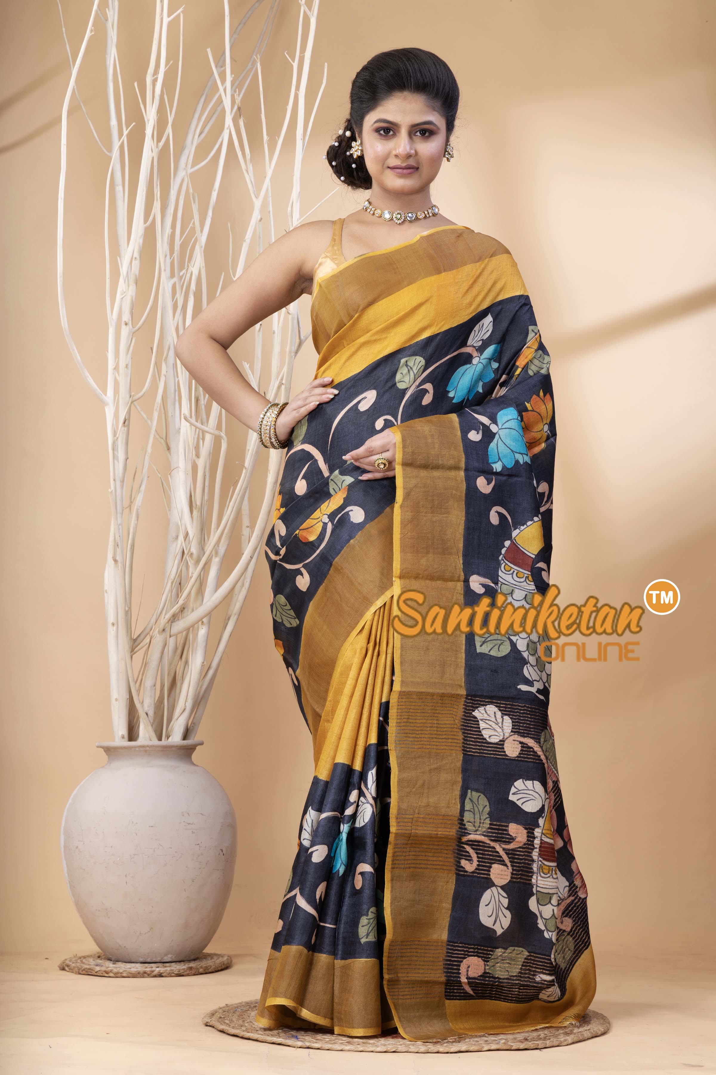 Pure Zari Tussar Hand Painted Saree SN202524381