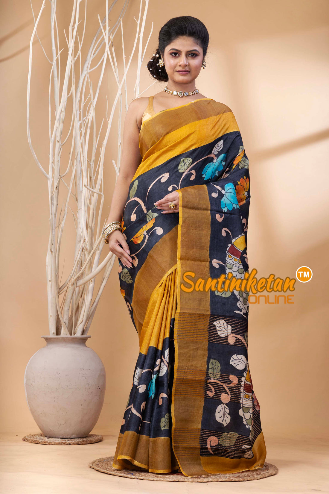 Pure Zari Tussar Hand Painted Saree SN202524381