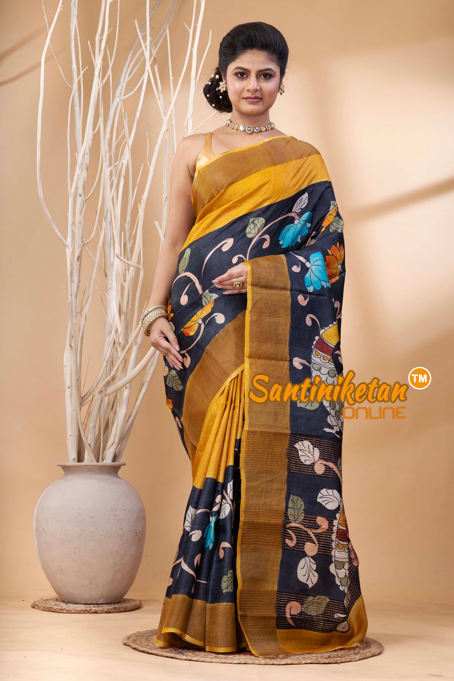 Pure Zari Tussar Hand Painted Saree SN202524381