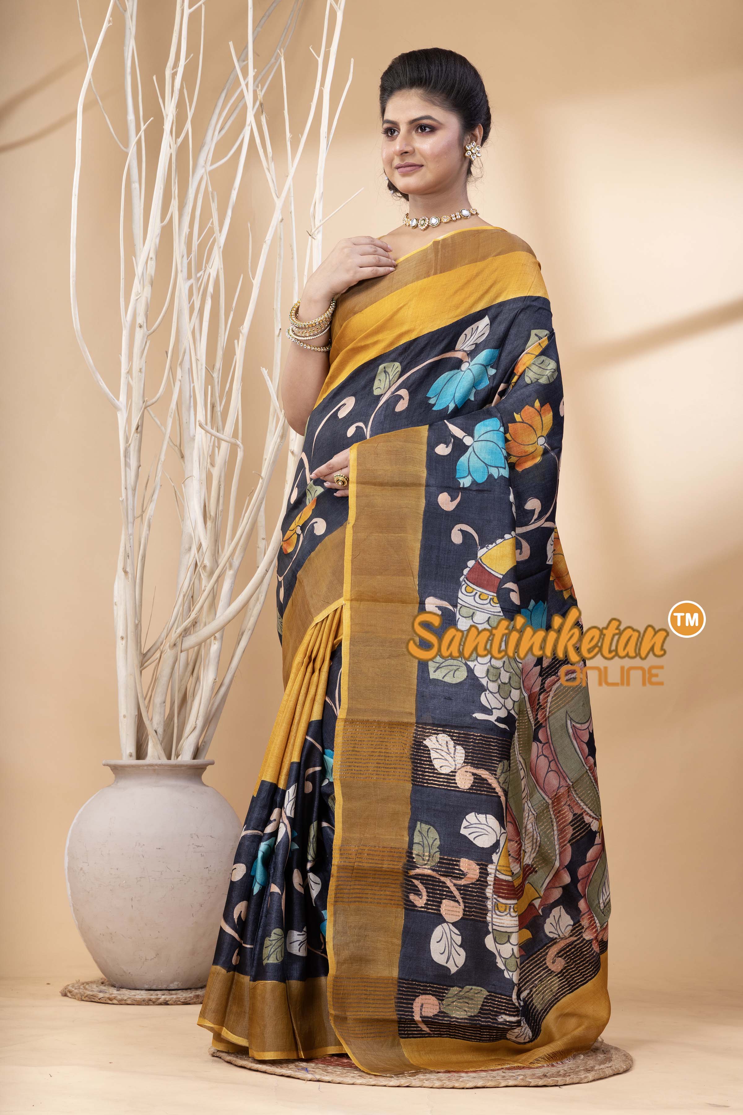Pure Zari Tussar Hand Painted Saree SN202524381