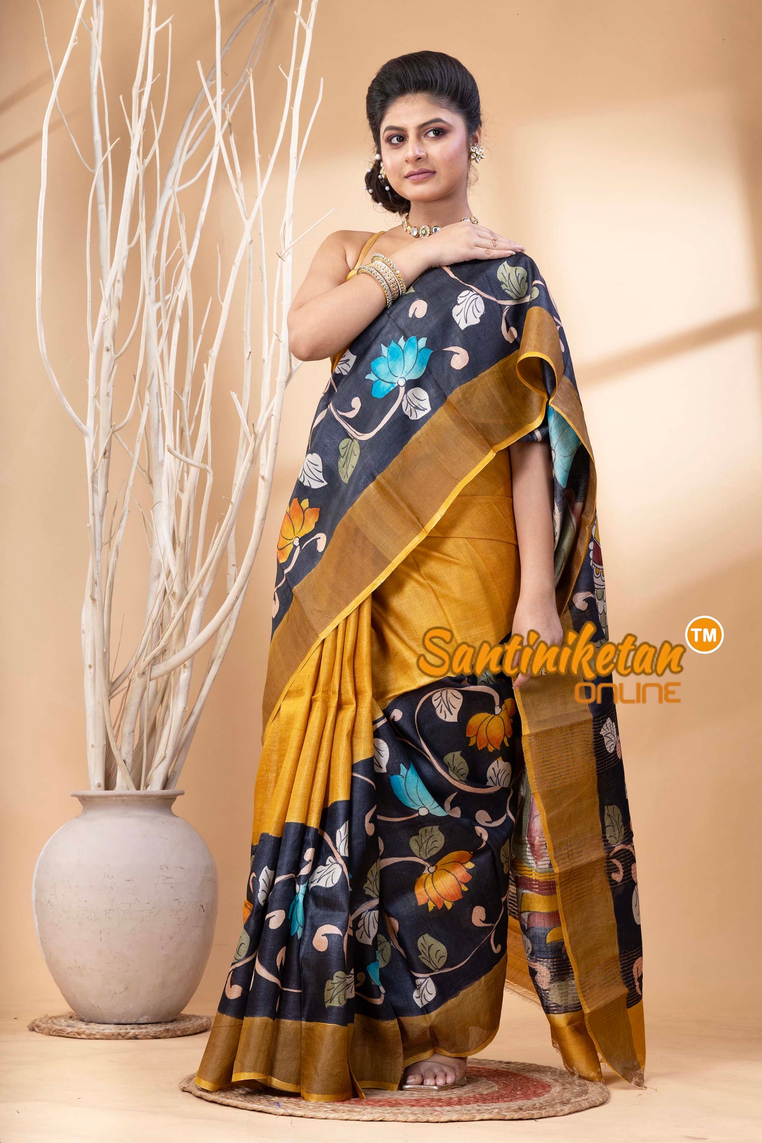 Pure Zari Tussar Hand Painted Saree SN202524381