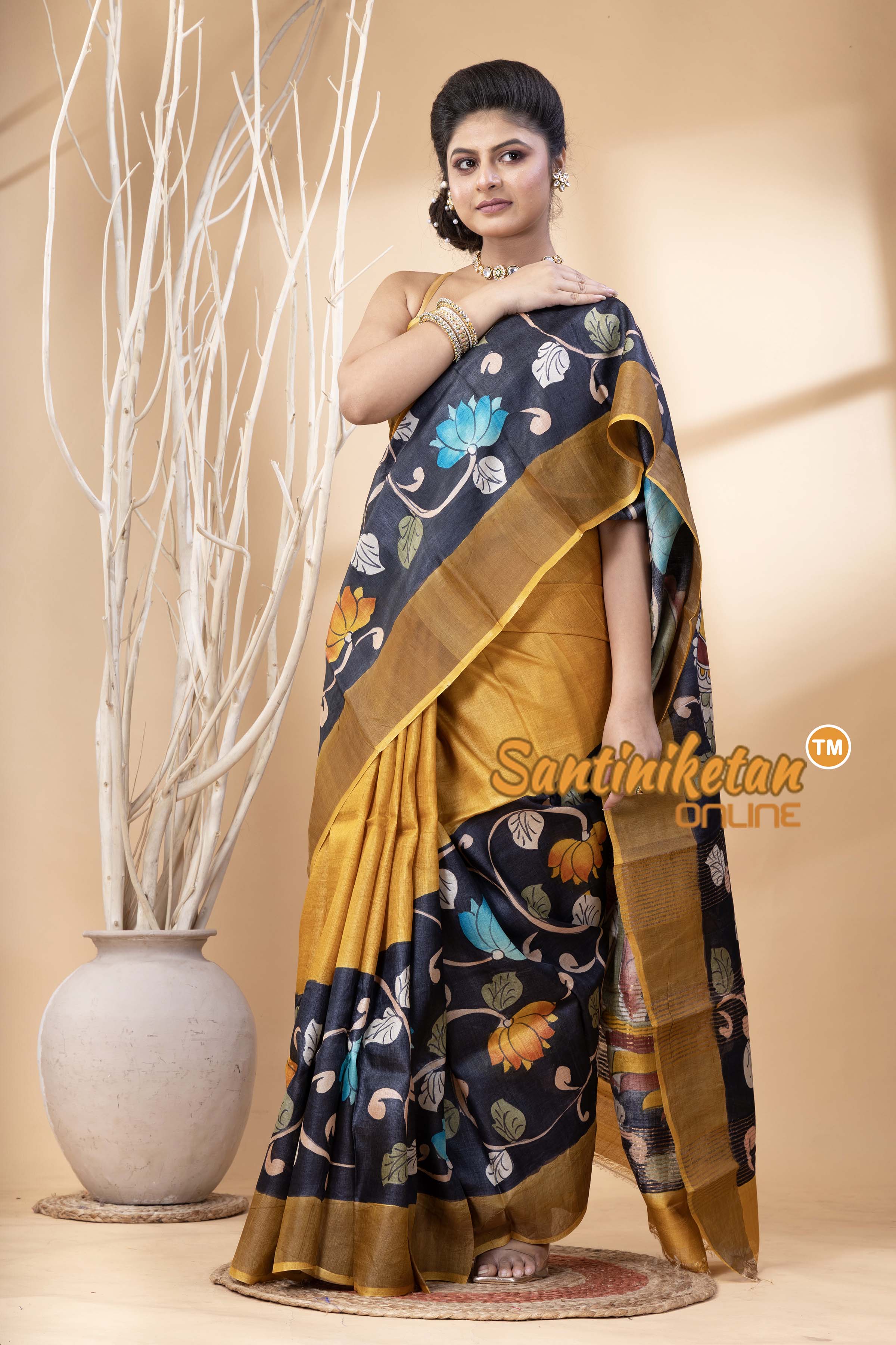 Pure Zari Tussar Hand Painted Saree SN202524381