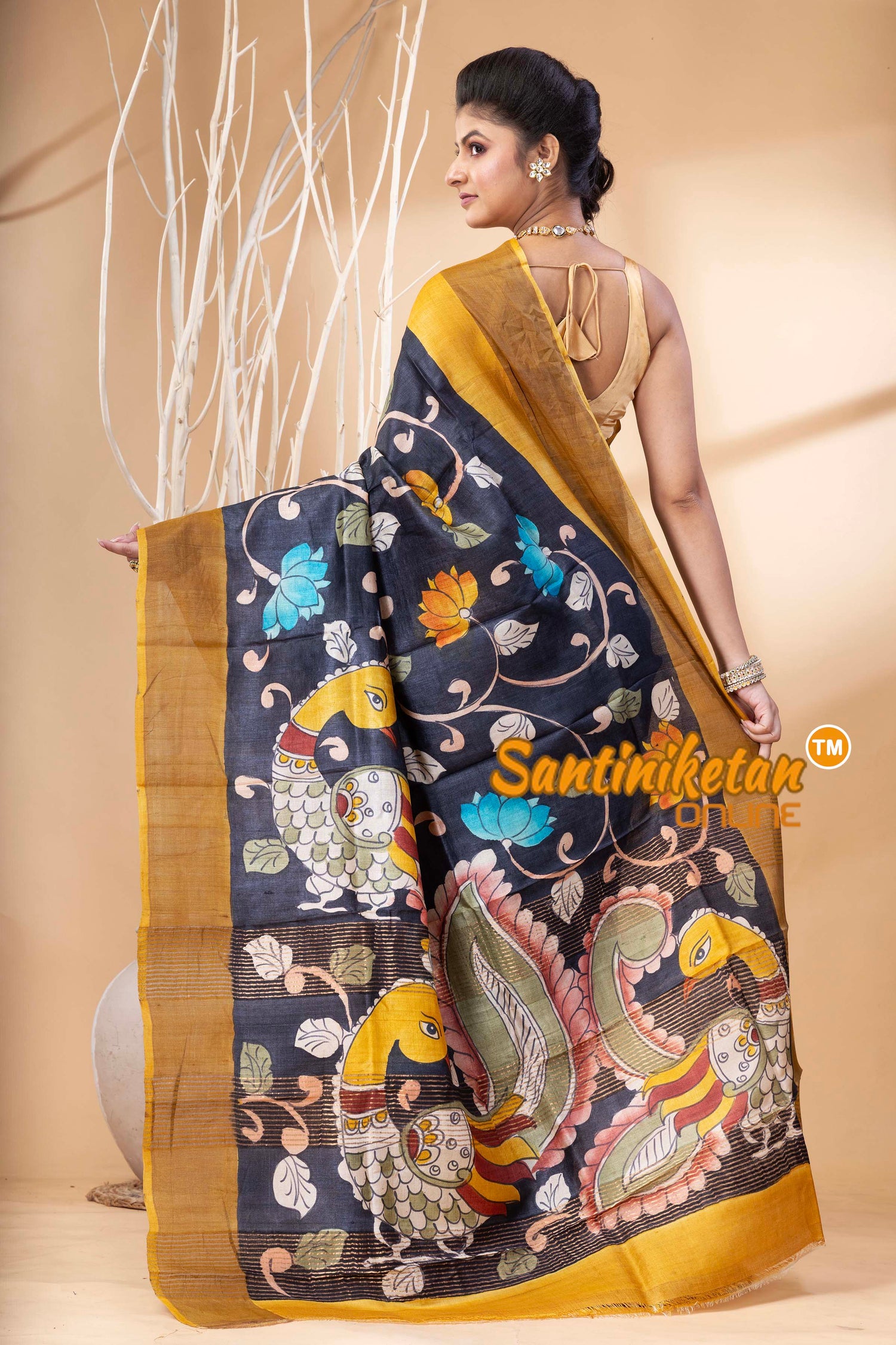 Pure Zari Tussar Hand Painted Saree SN202524381