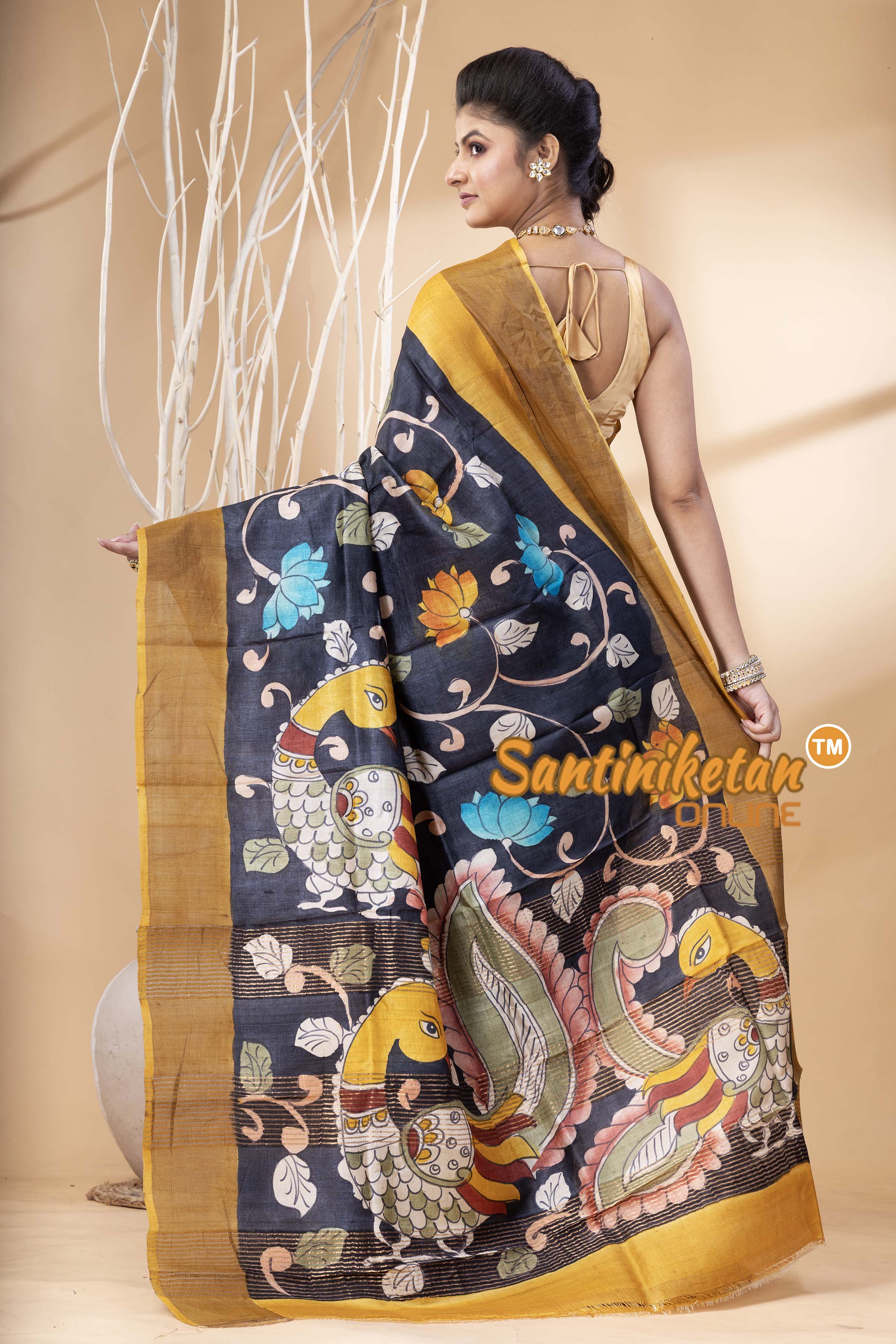 Pure Zari Tussar Hand Painted Saree SN202524381