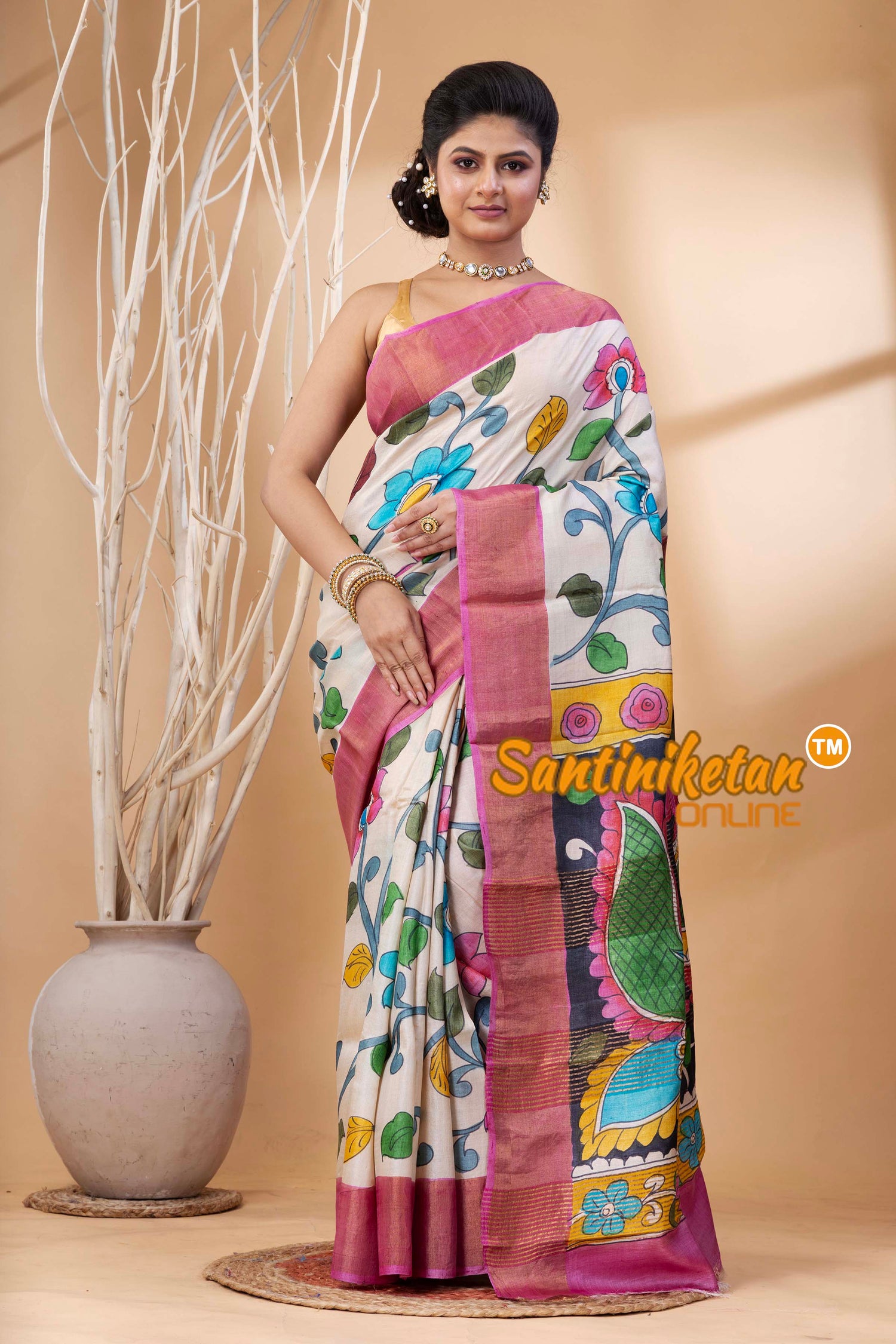 Pure Zari Tussar Hand Painted Saree SN202524387