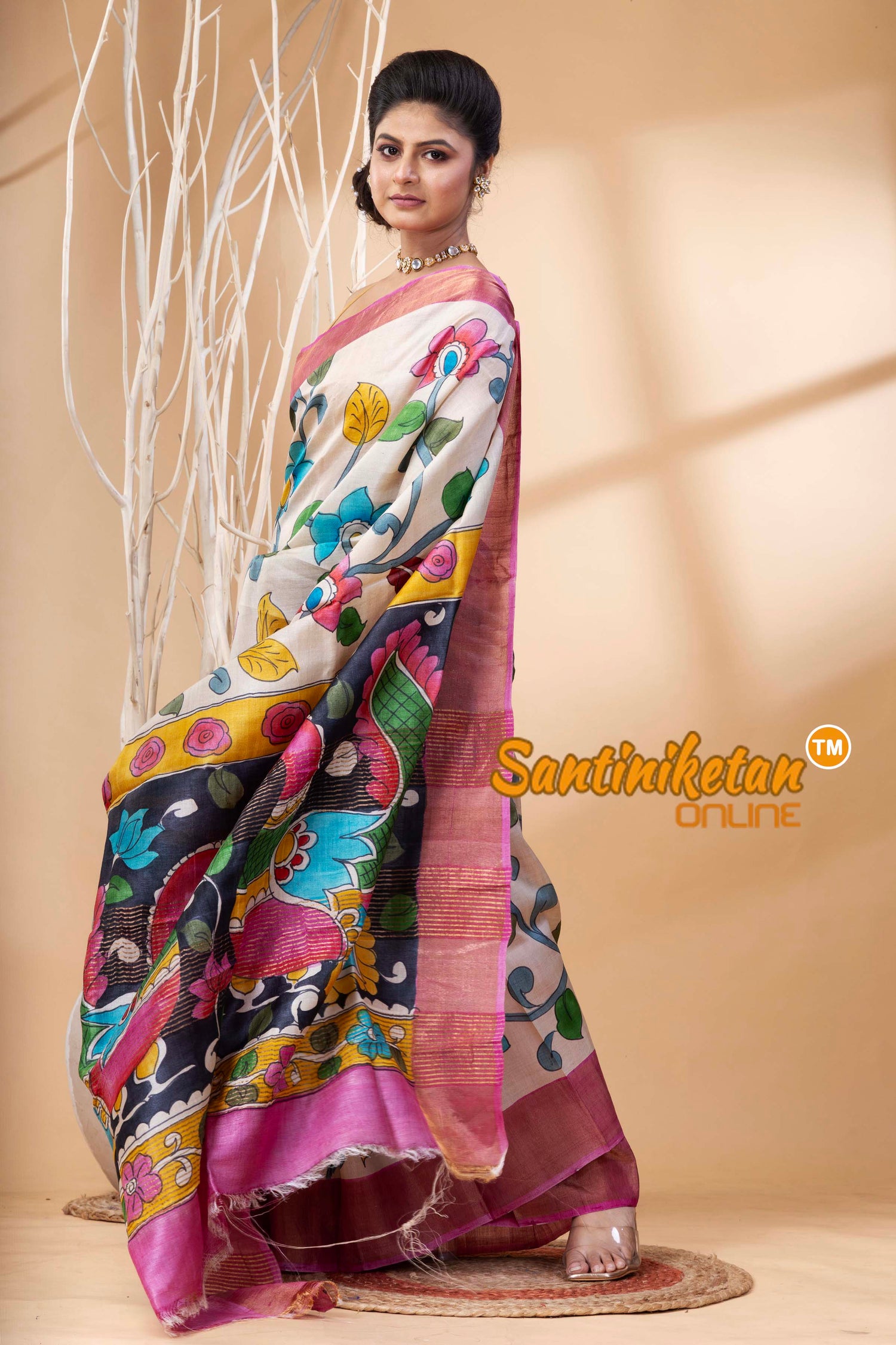 Pure Zari Tussar Hand Painted Saree SN202524387