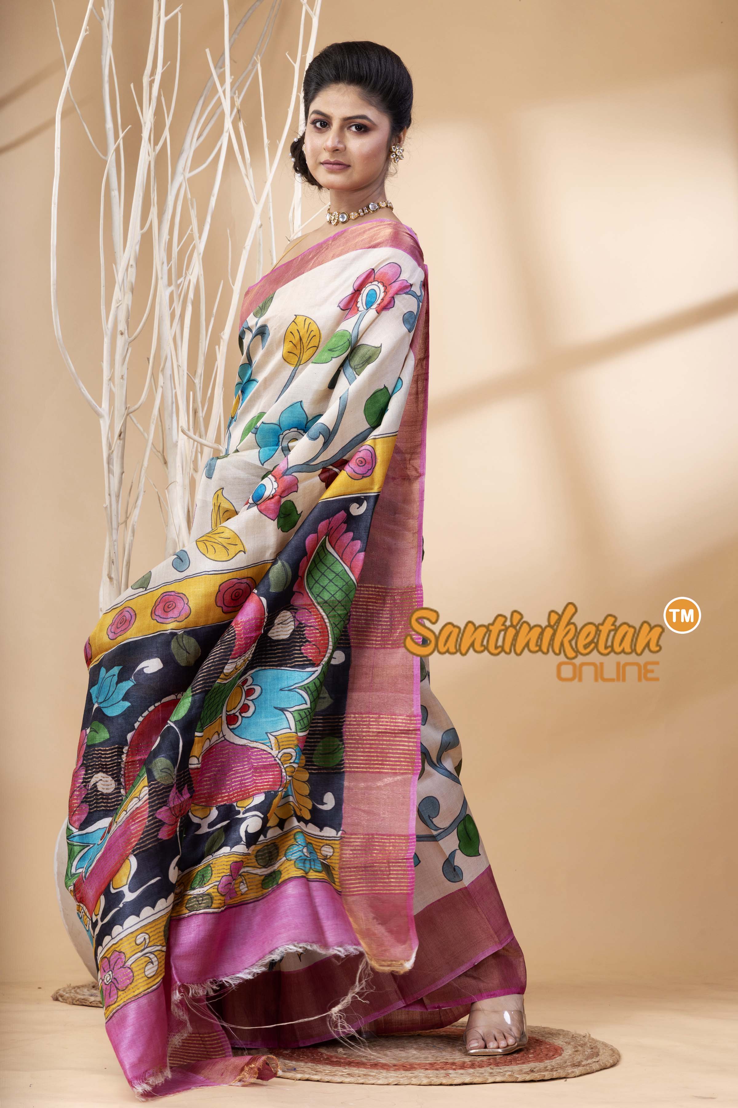 Pure Zari Tussar Hand Painted Saree SN202524387