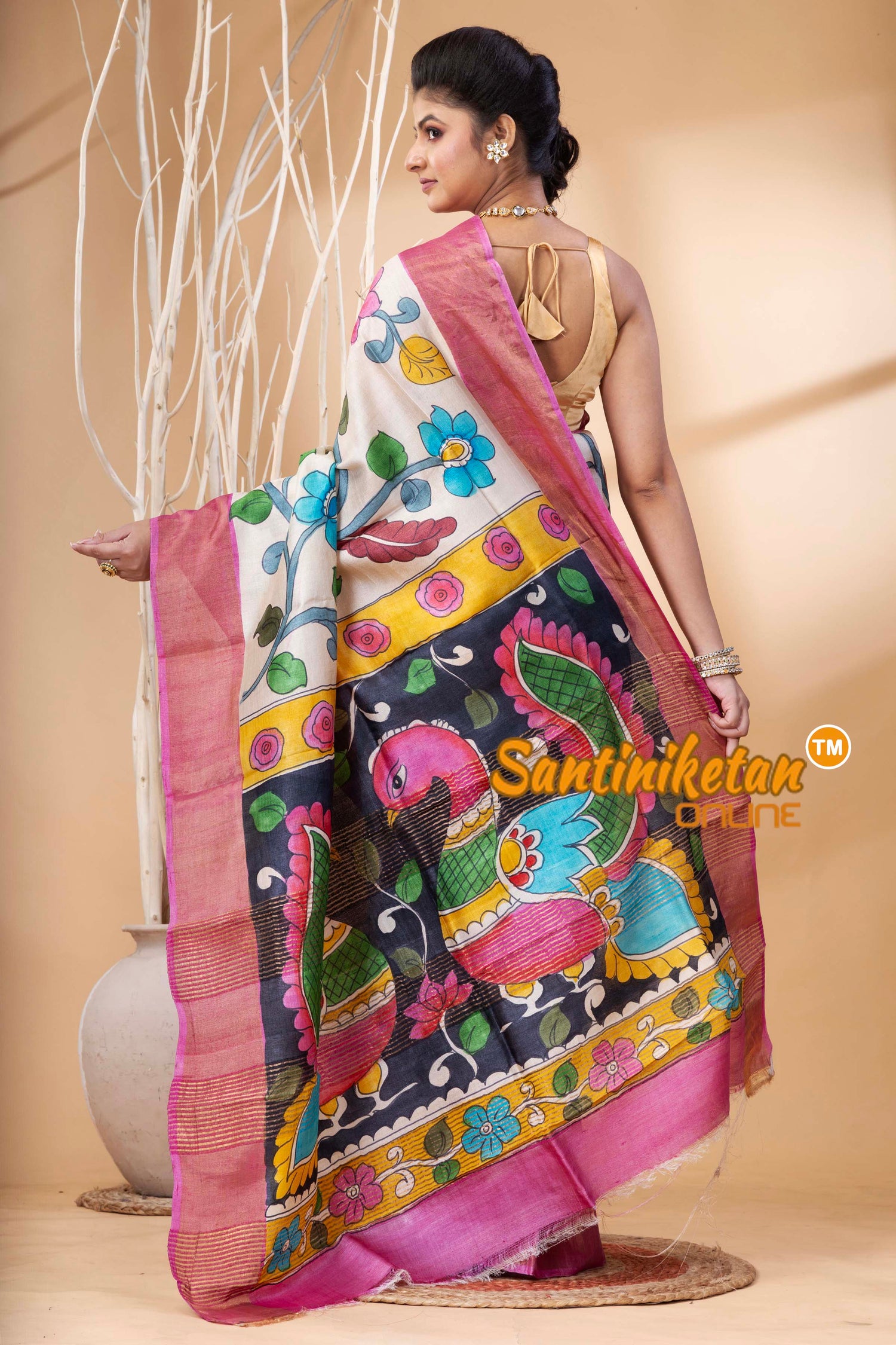 Pure Zari Tussar Hand Painted Saree SN202524387