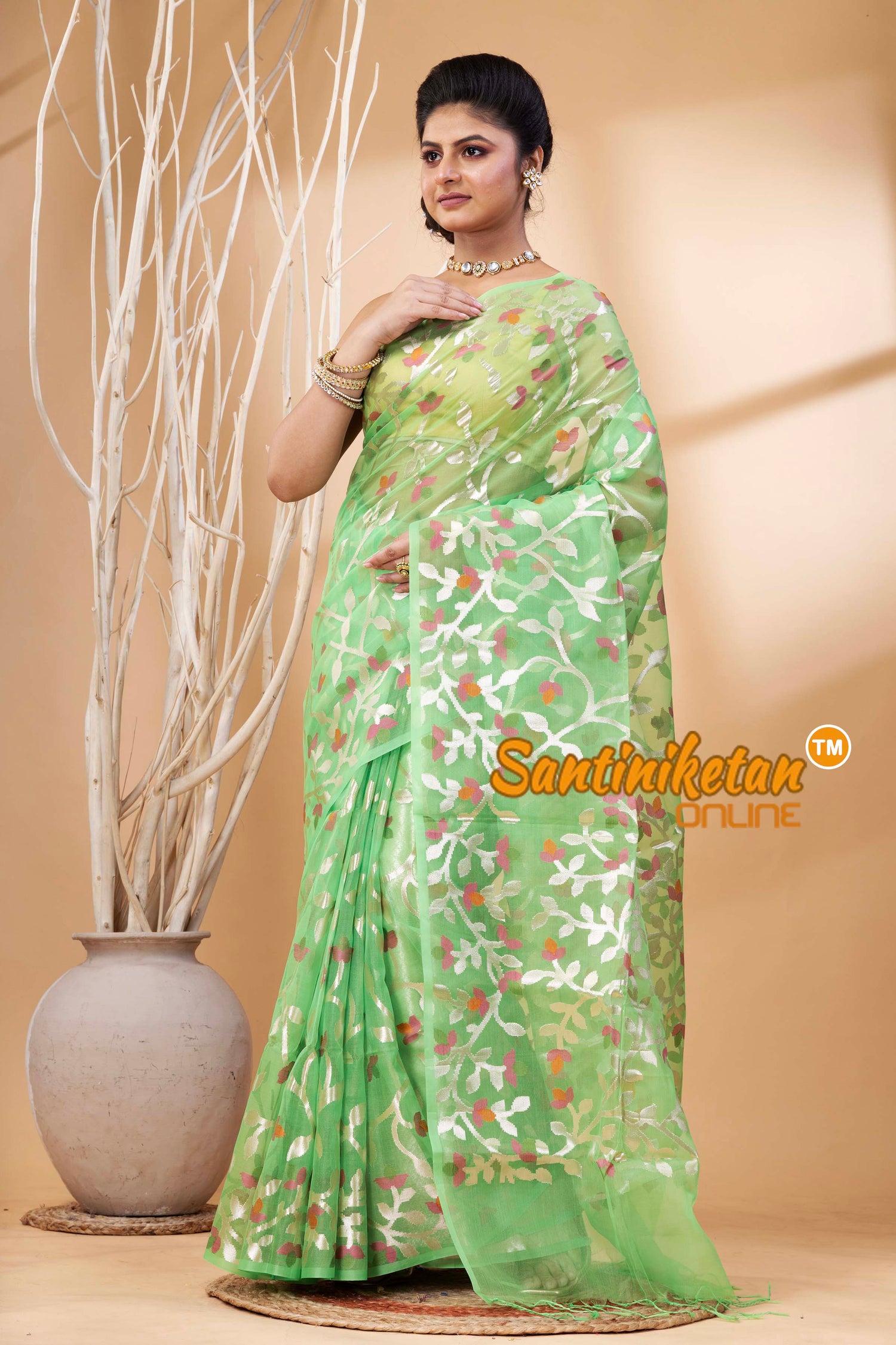 Resham Maslin Jamdani Saree SN202524399