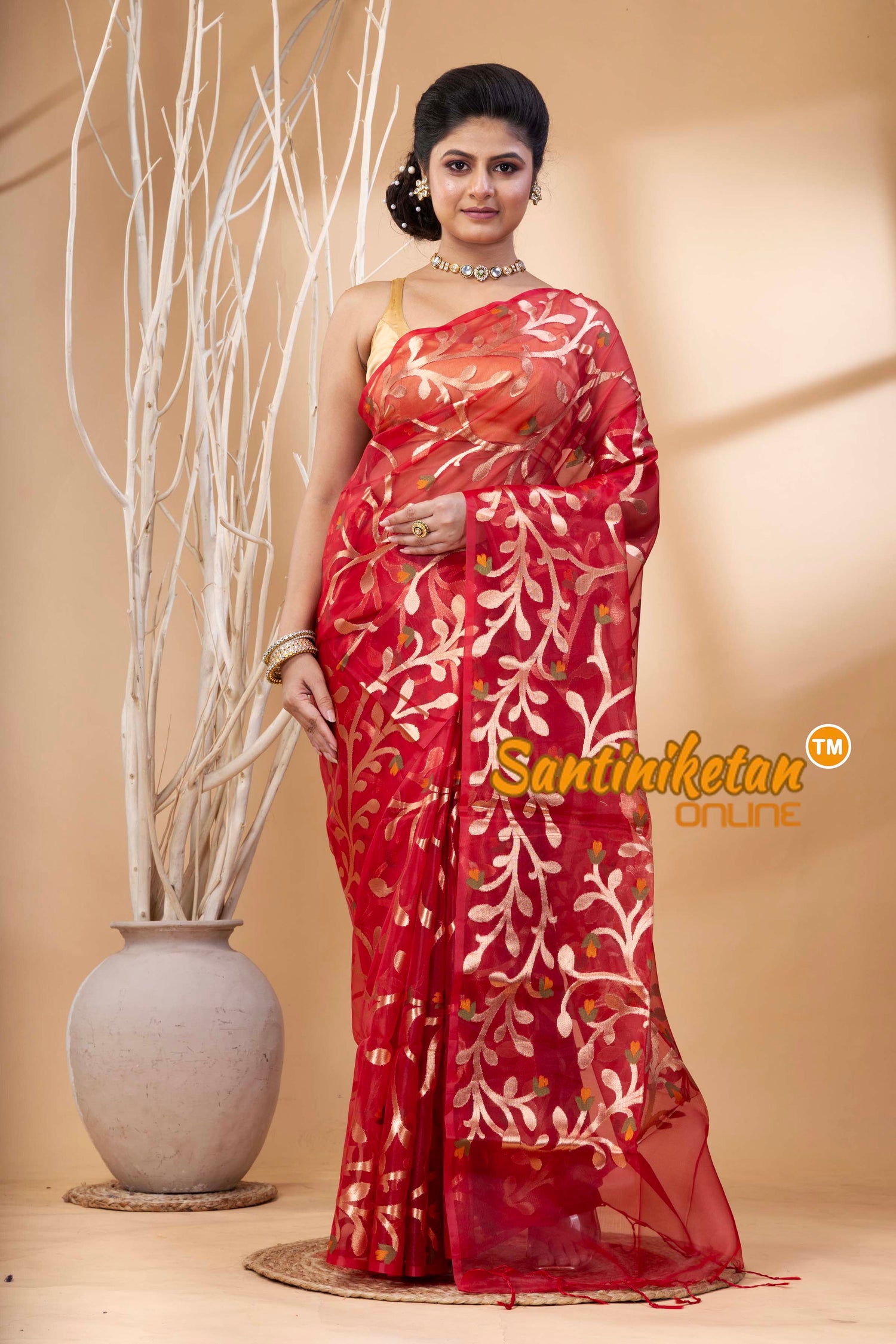 Resham Maslin Jamdani Saree SN202524405