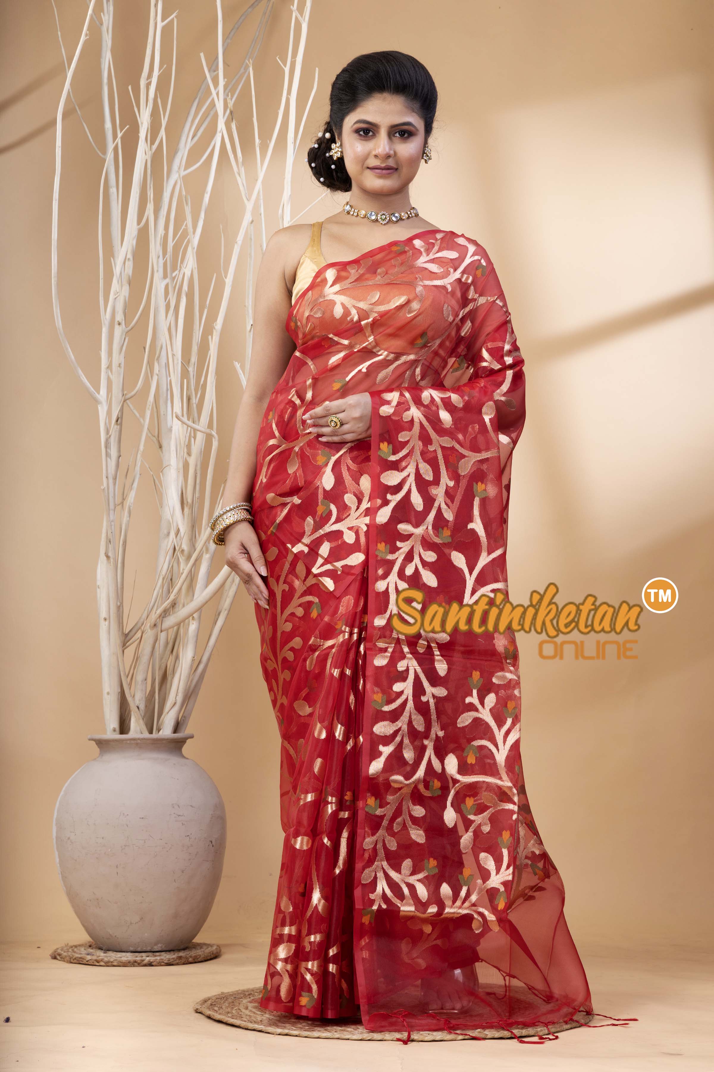 Resham Maslin Jamdani Saree SN202524405