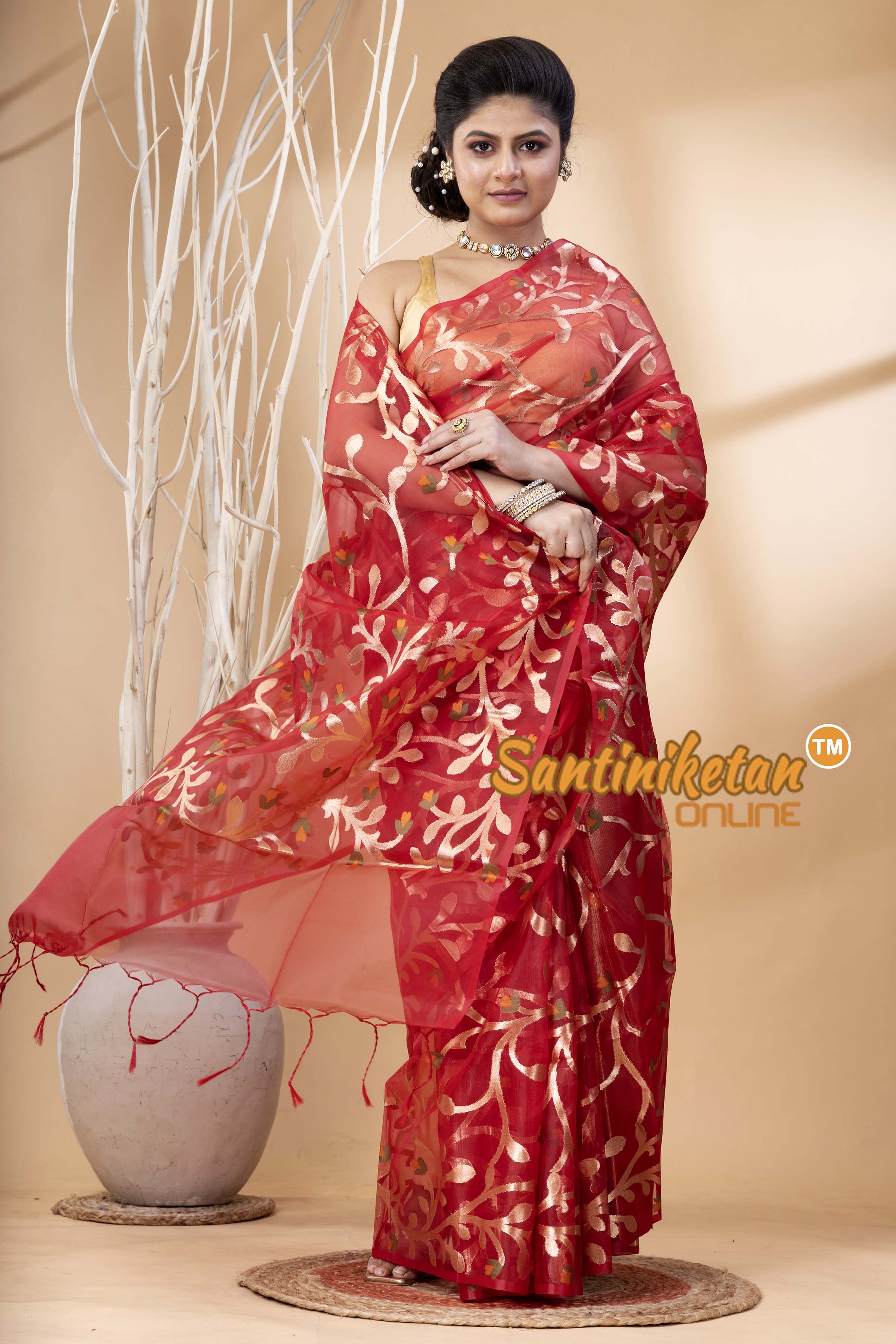 Resham Maslin Jamdani Saree SN202524405