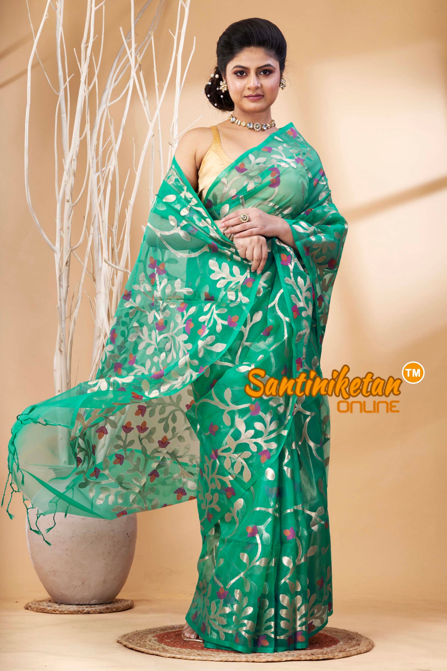 Resham Maslin Jamdani Saree SN202524417