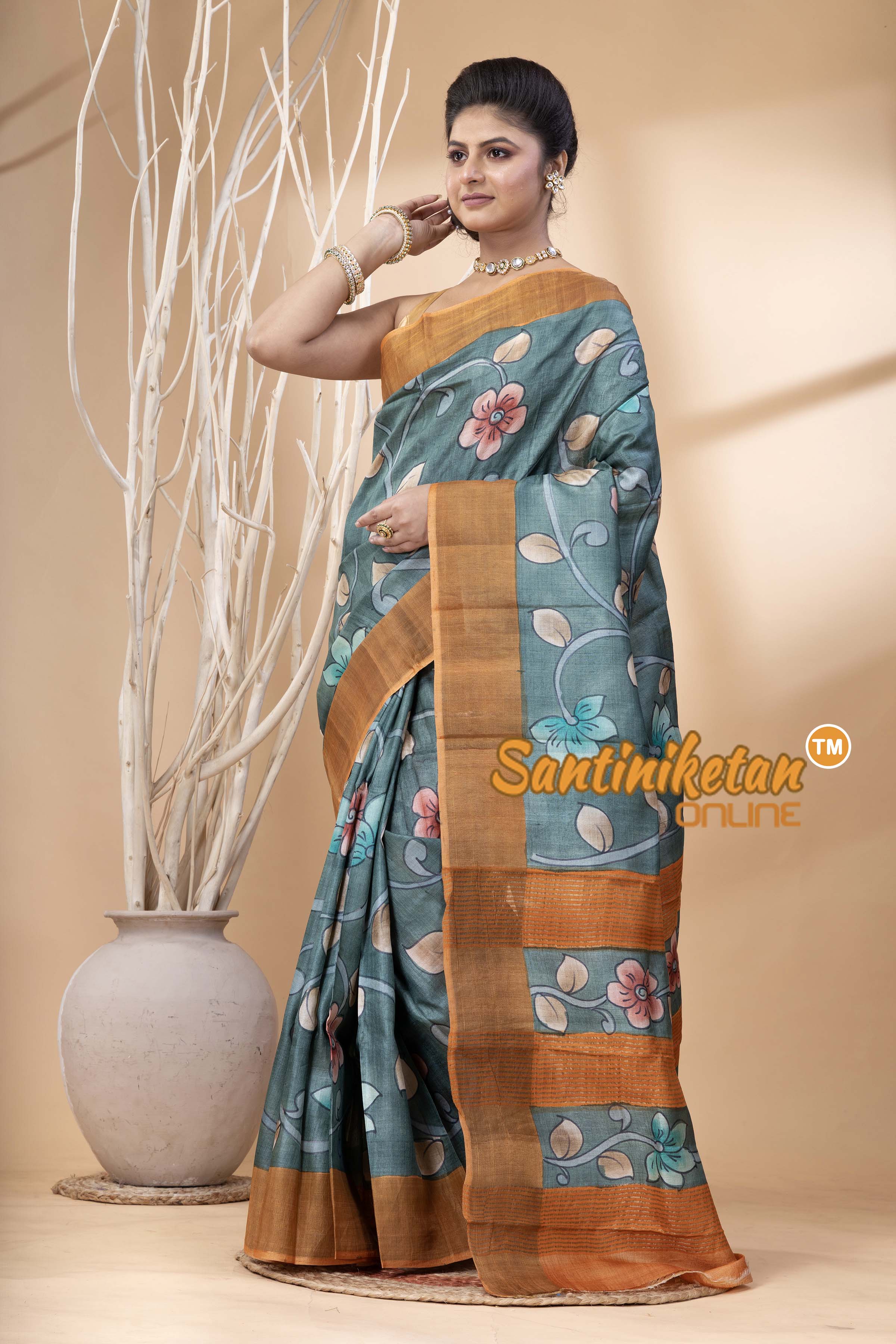 Pure Zari Tussar Hand Painted Saree SN202524447