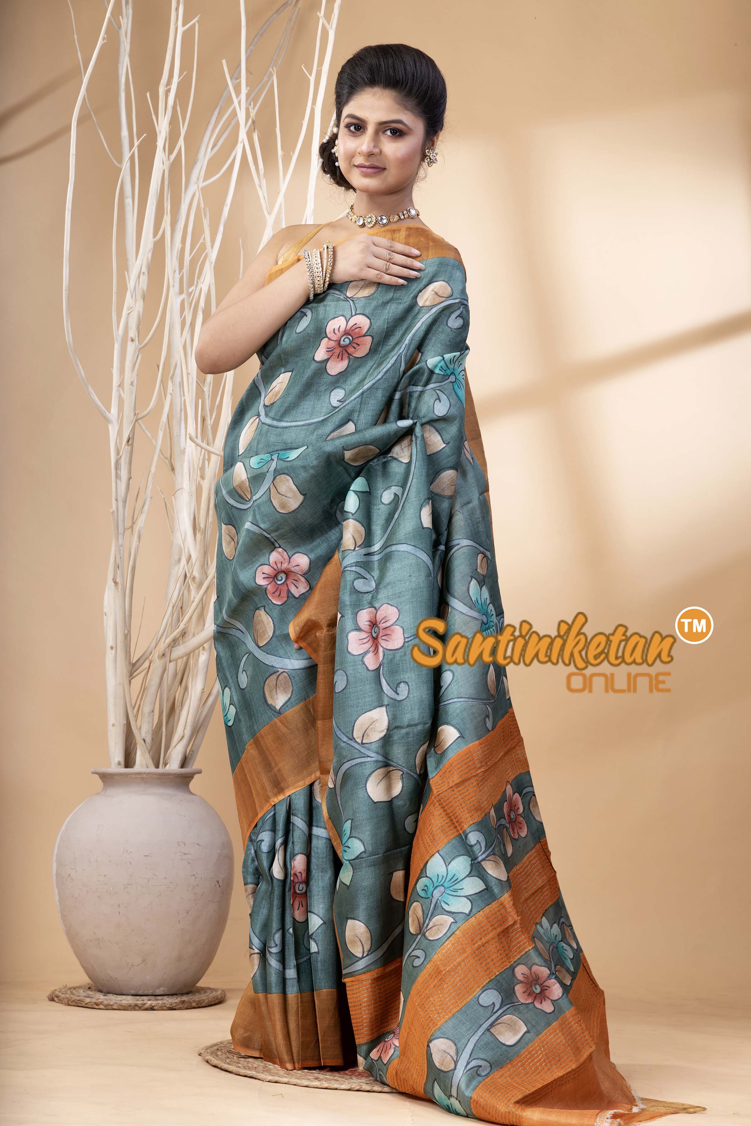 Pure Zari Tussar Hand Painted Saree SN202524447