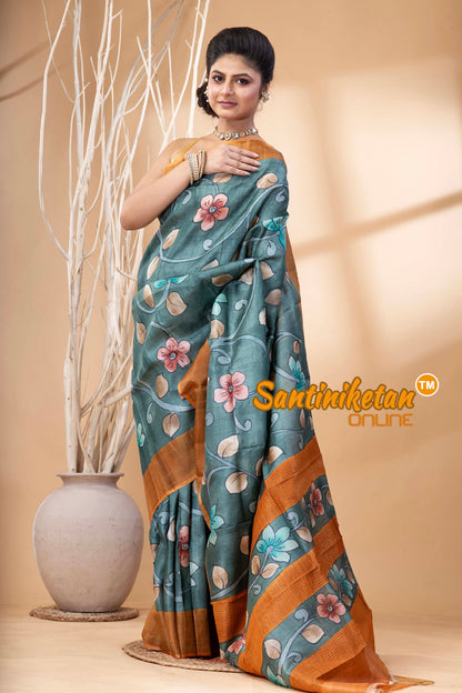 Pure Zari Tussar Hand Painted Saree SN202524447