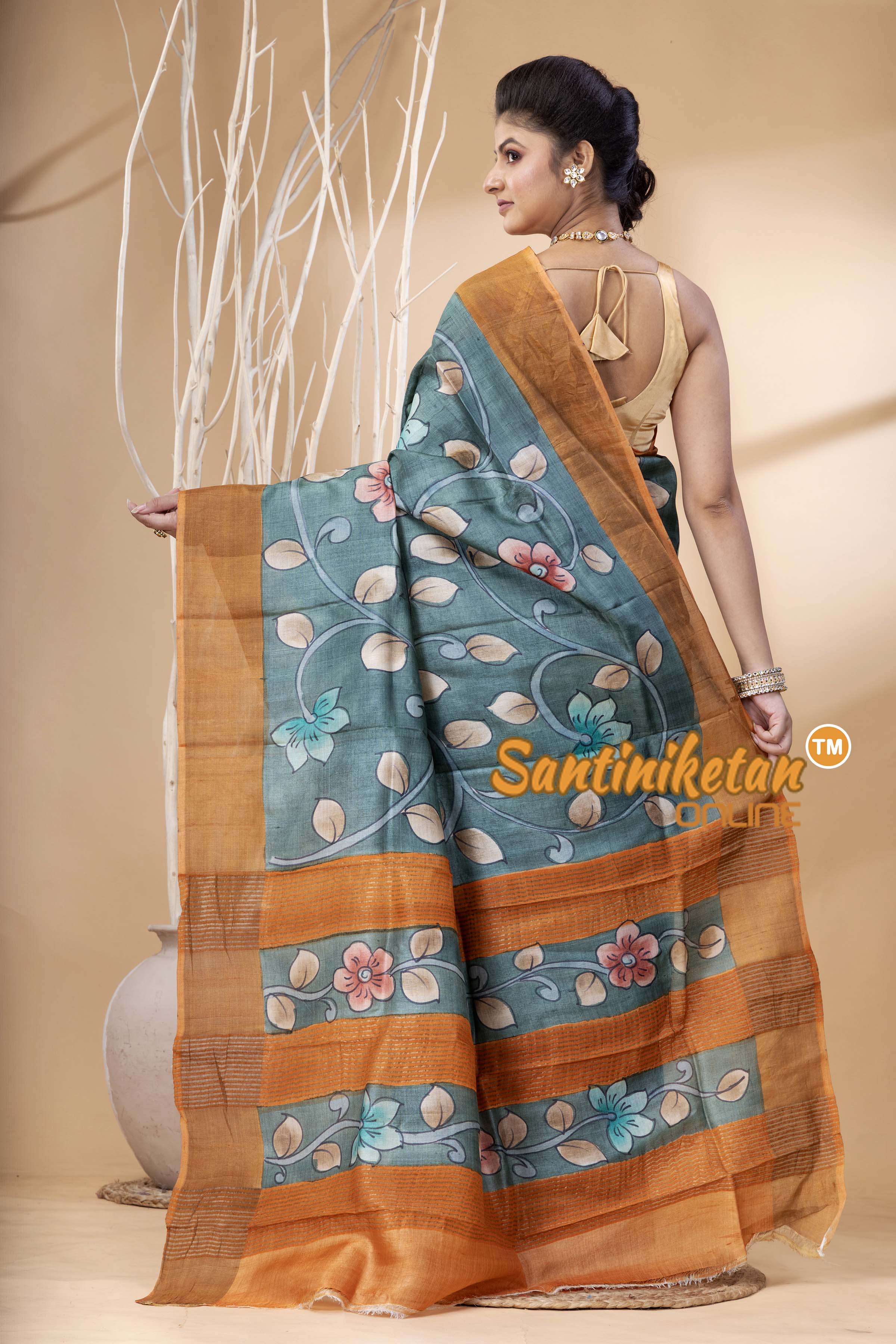 Pure Zari Tussar Hand Painted Saree SN202524447