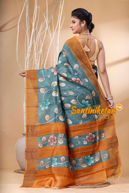 Pure Zari Tussar Hand Painted Saree SN202524447