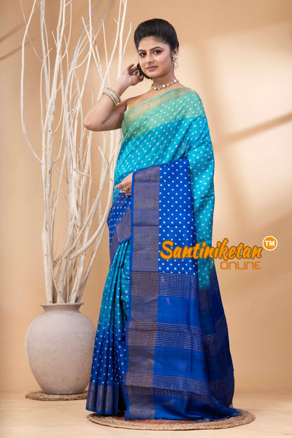 Pure Zari Tussar Hand Block Painted Saree SN202524459