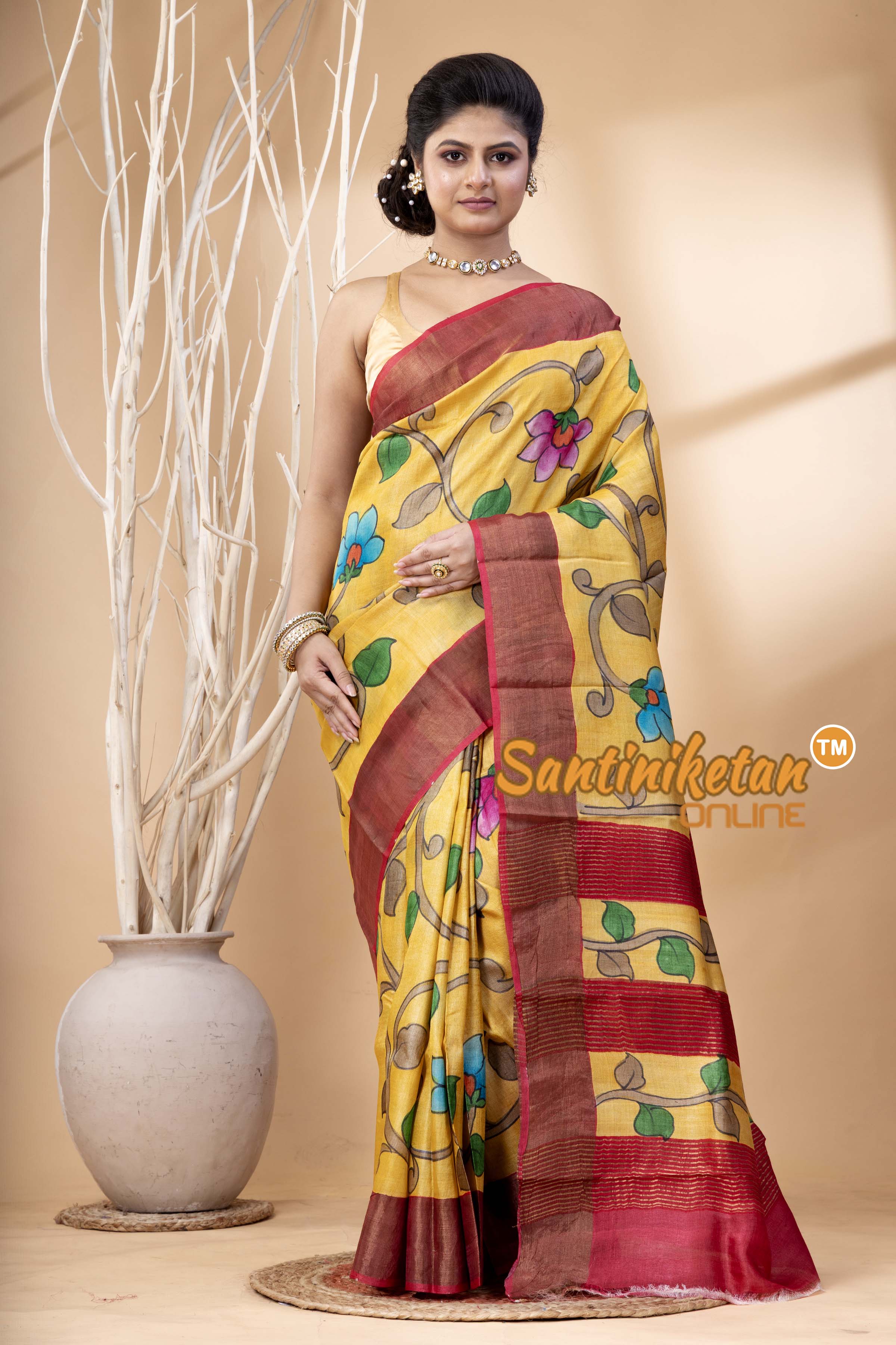 Pure Zari Tussar Hand Painted Saree SN202524489