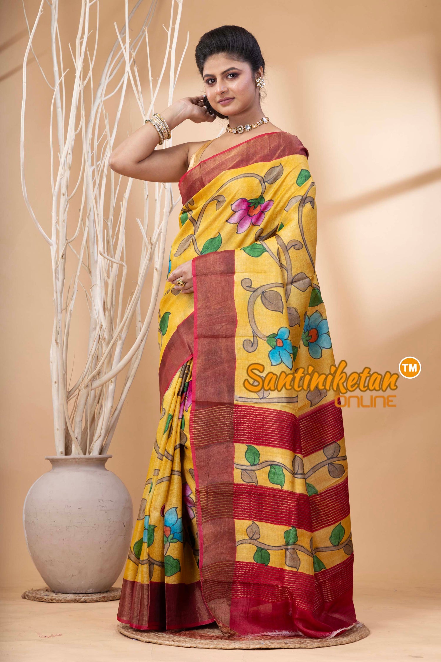 Pure Zari Tussar Hand Painted Saree SN202524489