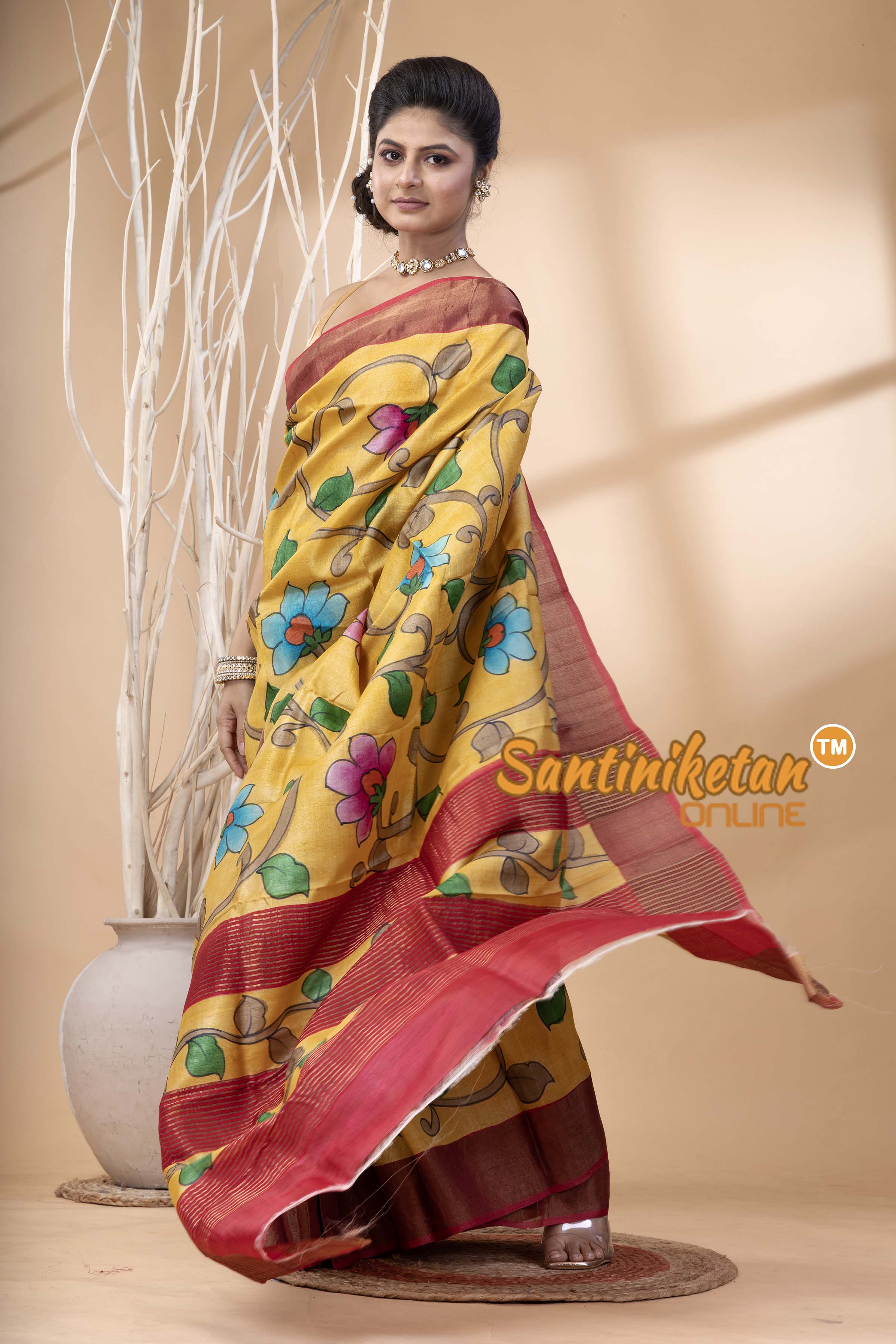 Pure Zari Tussar Hand Painted Saree SN202524489