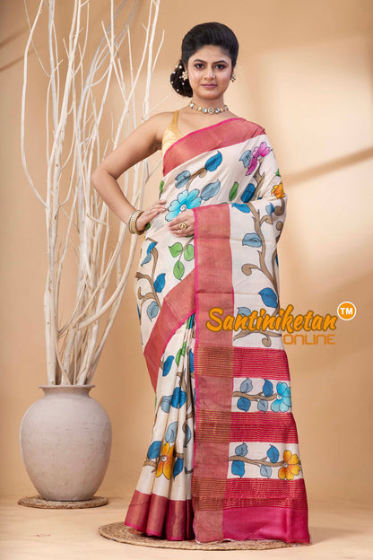 Pure Zari Tussar Hand Painted Saree SN202524495