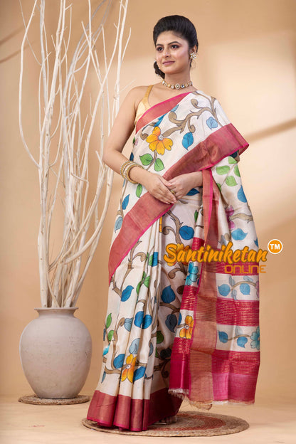 Pure Zari Tussar Hand Painted Saree SN202524495