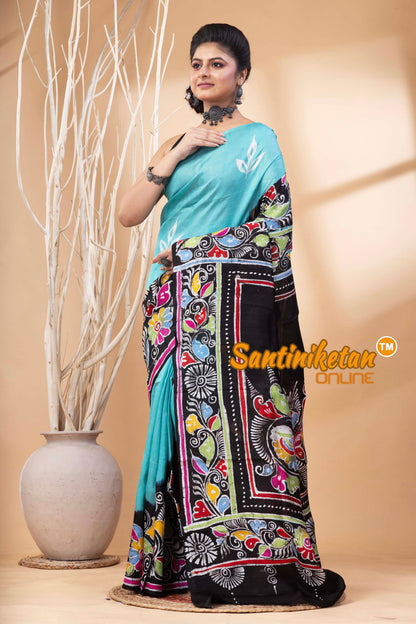 Hand Batik On Murshidabad Silk Saree SN202524531