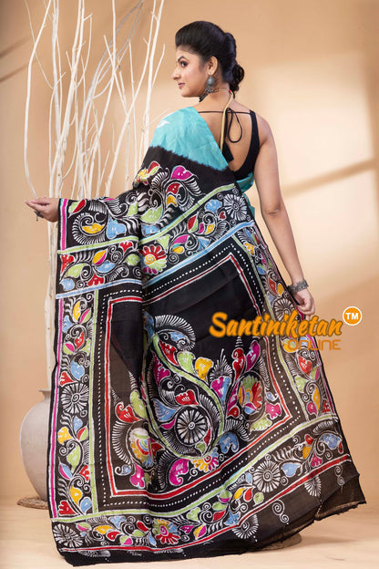 Hand Batik On Murshidabad Silk Saree SN202524531