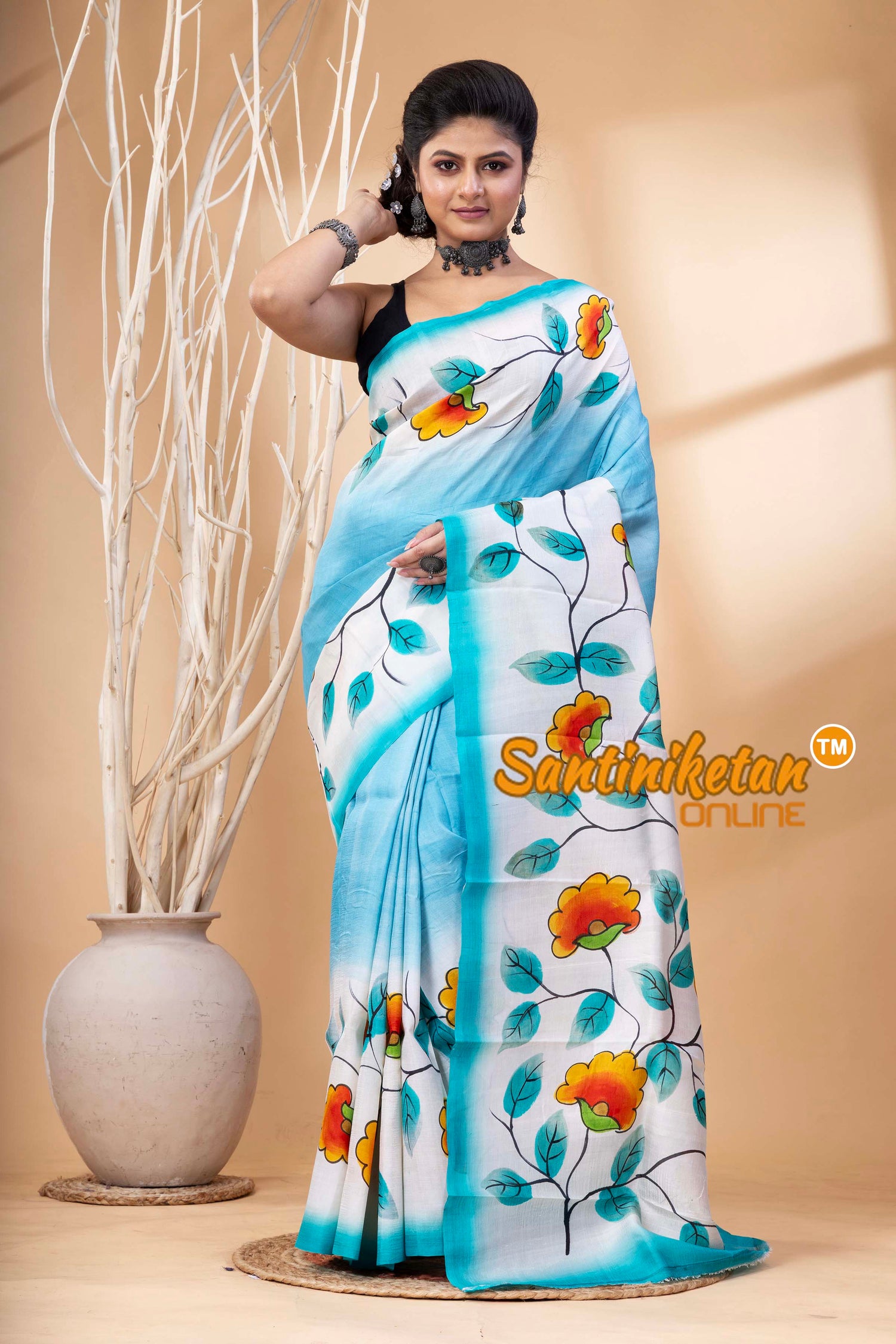 Hand Made Design On Murshidabad Silk SN202524549