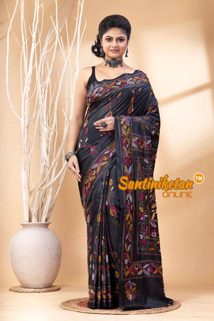 Bangalore Silk Kantha Stitch Saree SN202524645