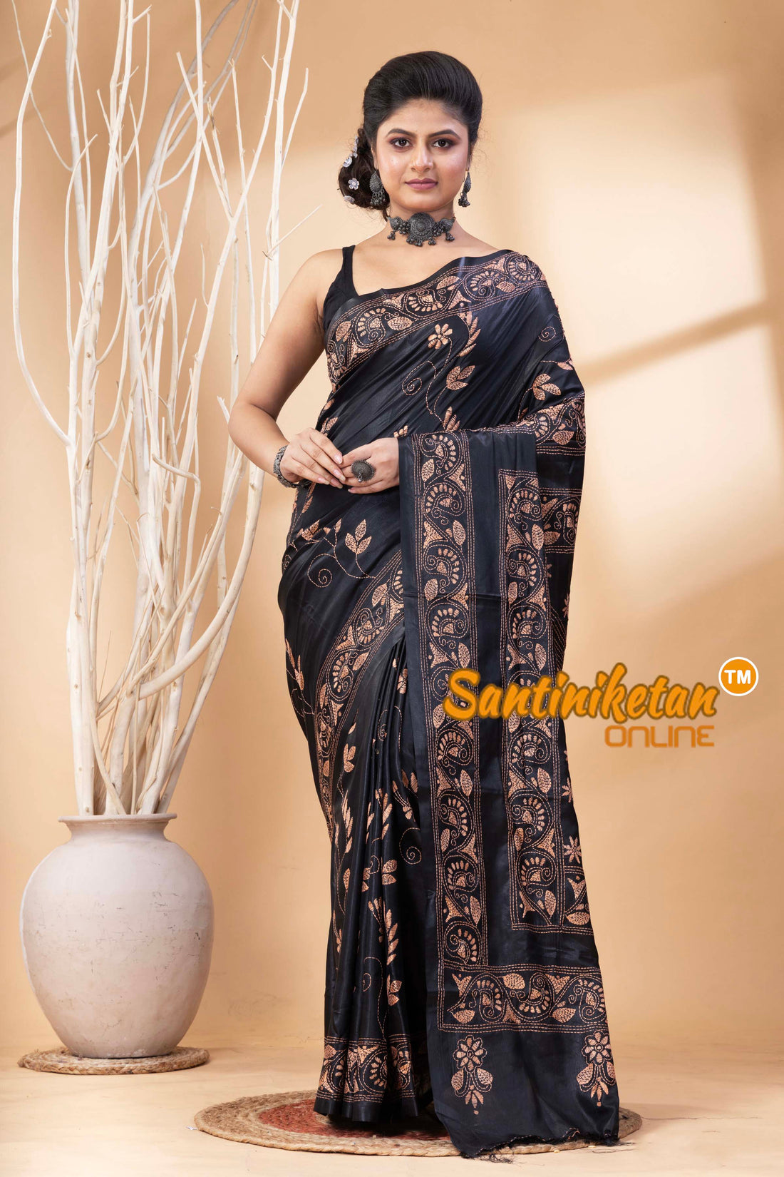 Bangalore Silk Kantha Stitch Saree SN202524716