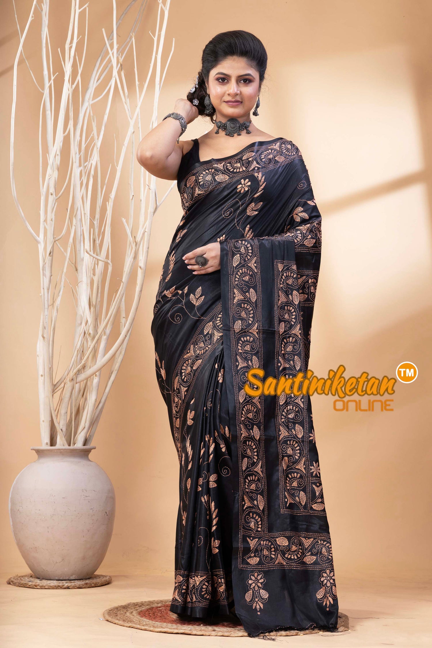 Bangalore Silk Kantha Stitch Saree SN202524716