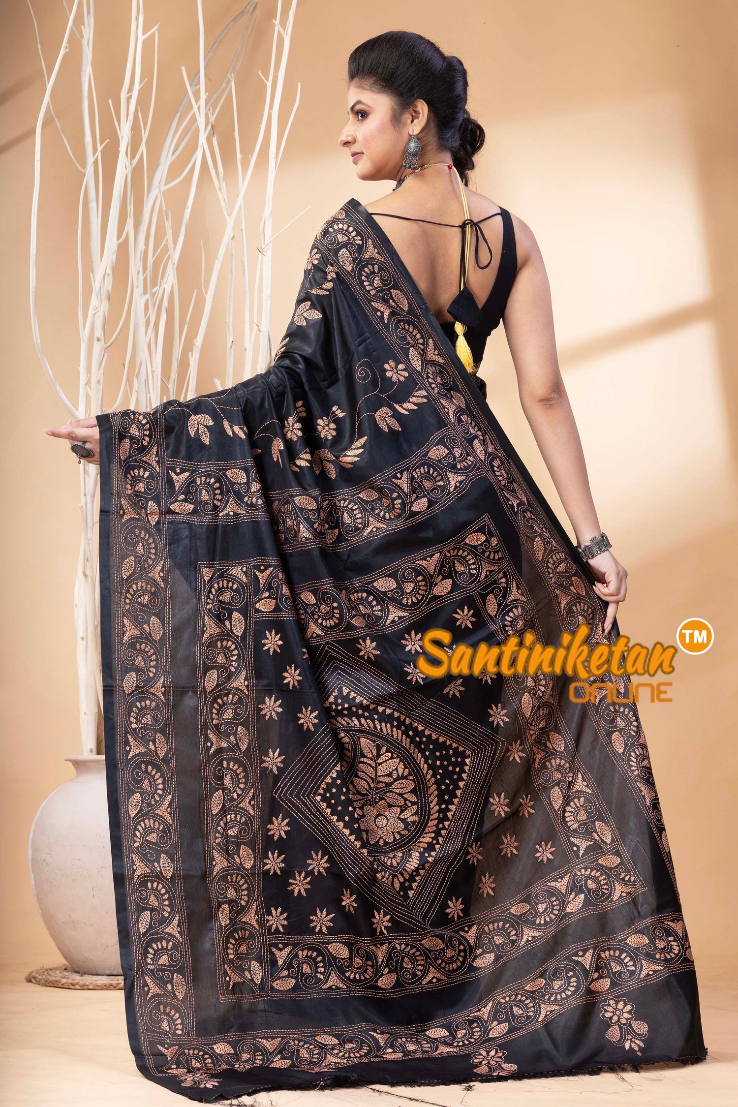 Bangalore Silk Kantha Stitch Saree SN202524716