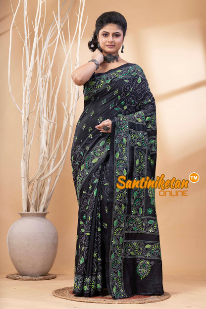 Bangalore Silk Kantha Stitch Saree SN202524728