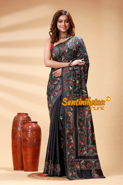 Bangalore Silk Kantha Stitch Saree SN202524772