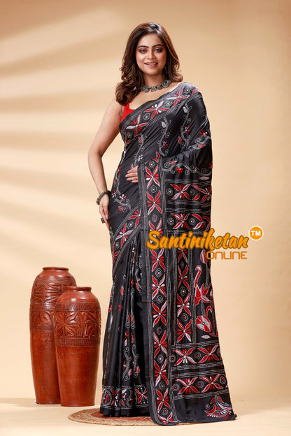 Bangalore Silk Kantha Stitch Saree SN202524784