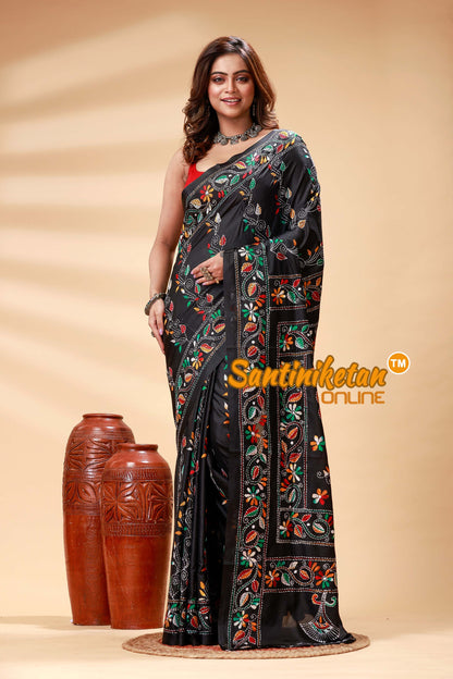 Bangalore Silk Kantha Stitch Saree SN202524802
