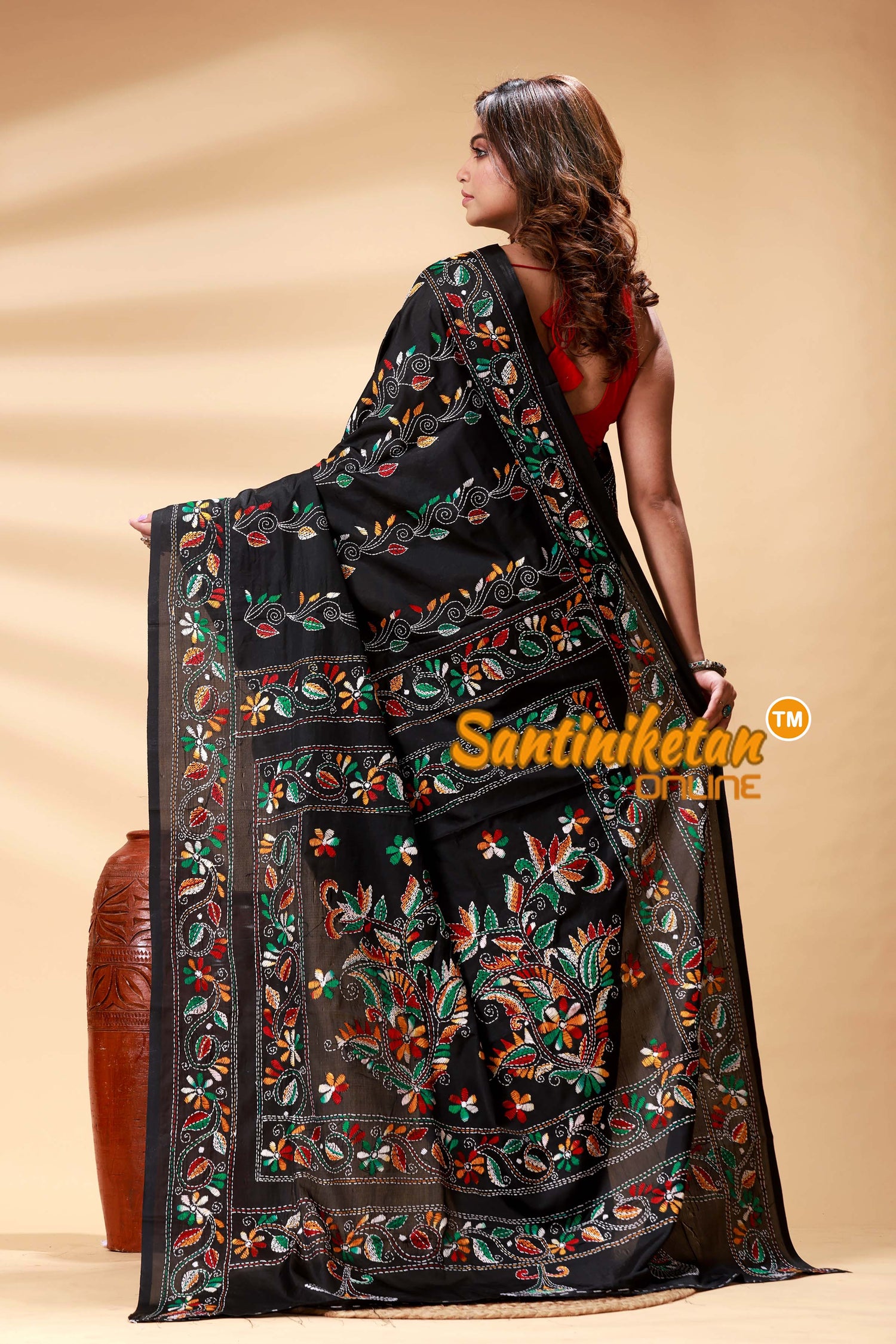 Bangalore Silk Kantha Stitch Saree SN202524802