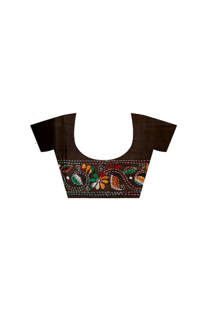 Bangalore Silk Kantha Stitch Saree SN202524802