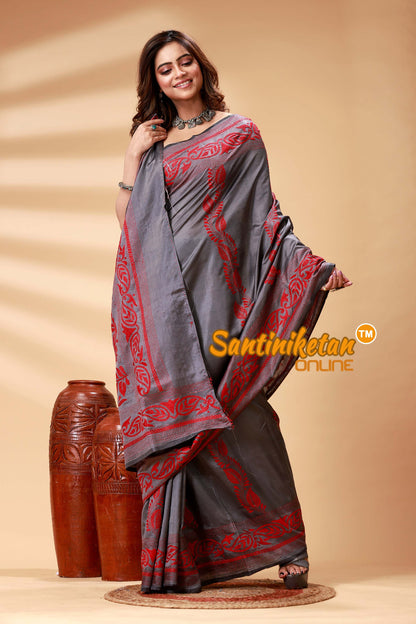 Bangalore Silk Kantha Stitch Saree SN202524861