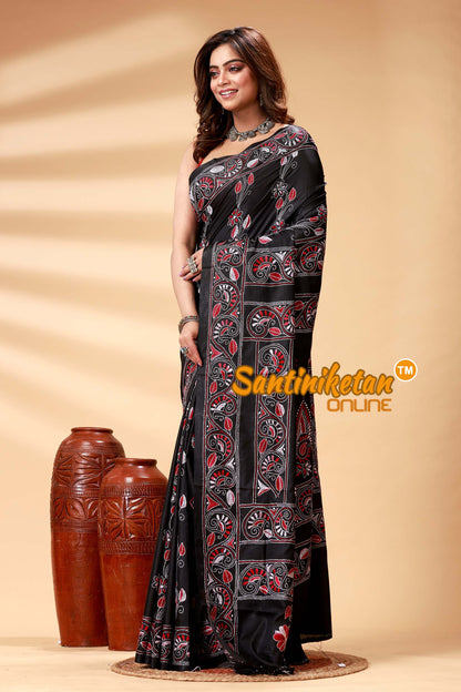 Bangalore Silk Kantha Stitch Saree SN202524867