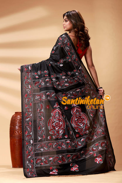 Bangalore Silk Kantha Stitch Saree SN202524867