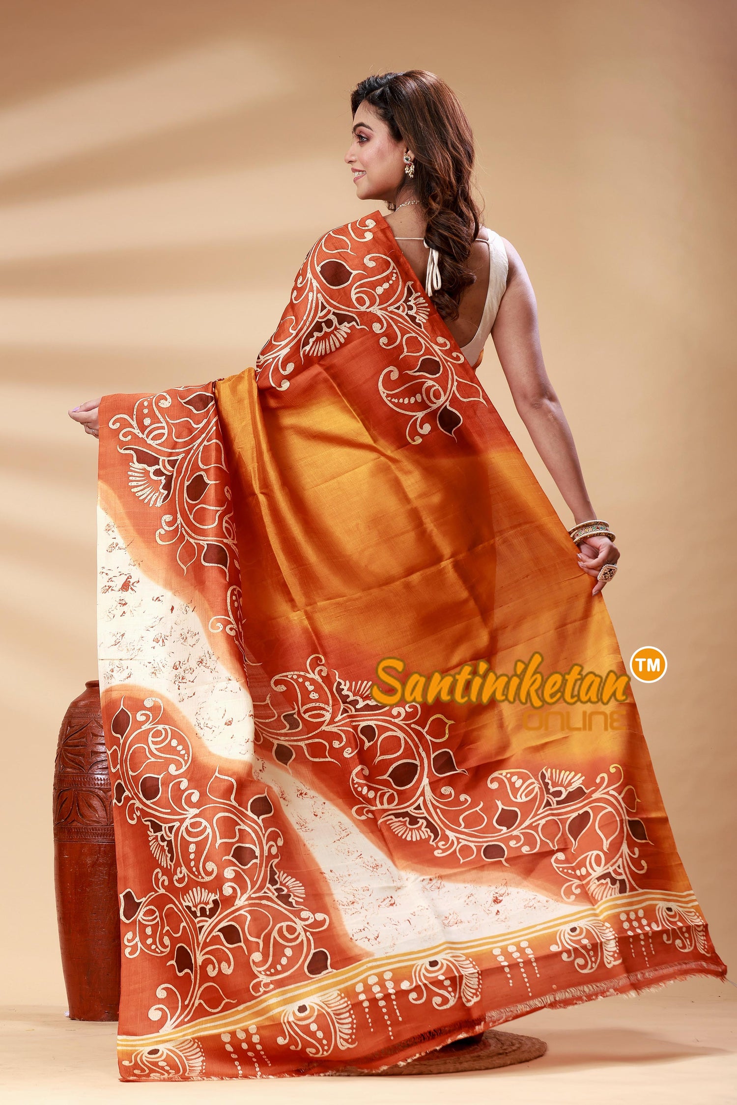 Hand Batik On Murshidabad Silk Saree SN202524985