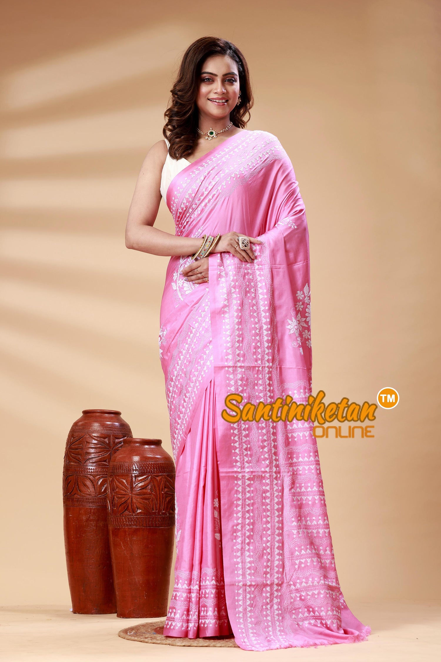 Bangalore Silk Kantha Stitch Saree SN202524991