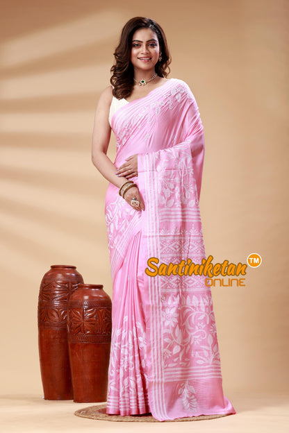 Bangalore Silk Kantha Stitch Saree SN202524997